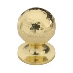 M Marcus Heritage Brass Cabinet Knob Ball Hammered Design 32mm